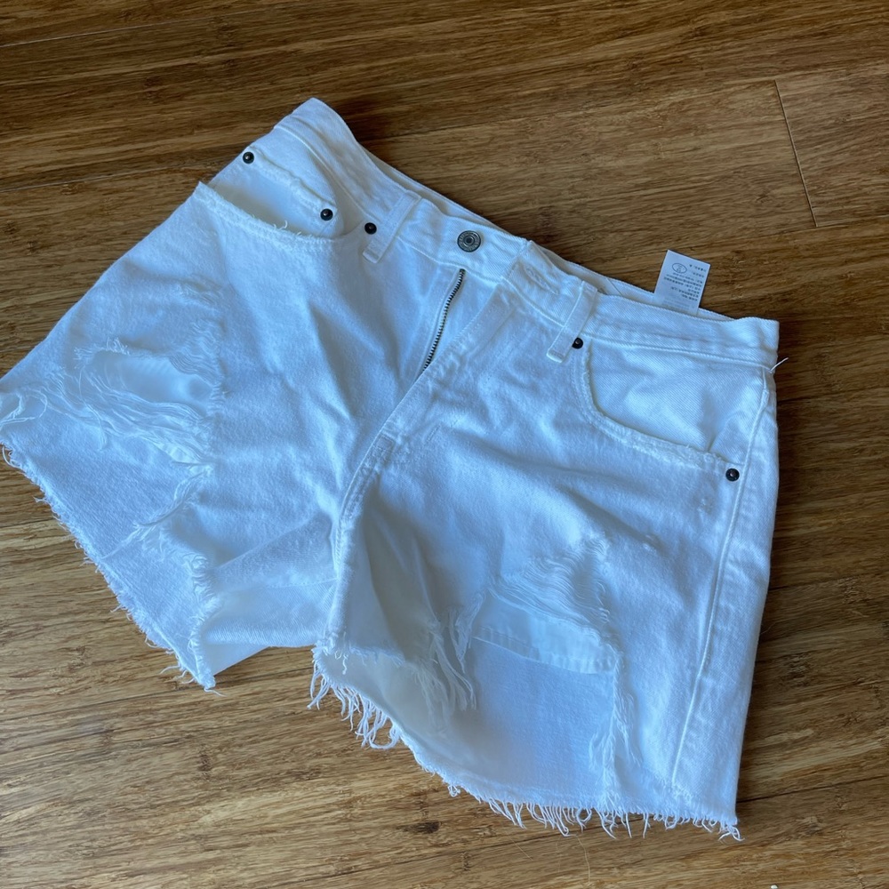Abercrombie white denim shorts